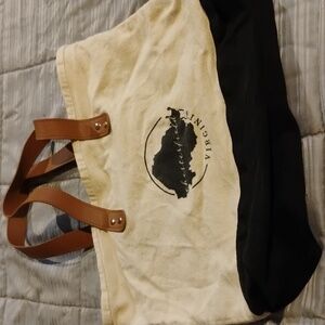 Canvas Tote Bag - Black and Tan Chesterfield Virginia
